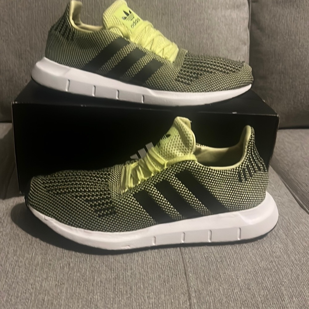 Neon yellow Adidas